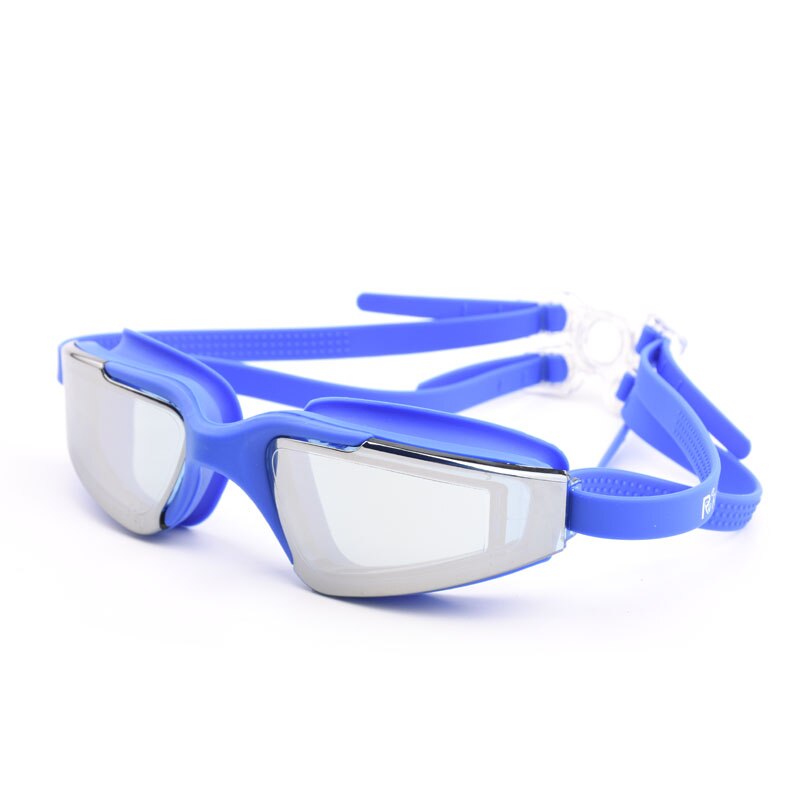 Lunettes de natation pour adultes, Anti-buée, en Silicone, étanche, professionnelles, pour la plongée dans la piscine, pour hommes et femmes: Blue