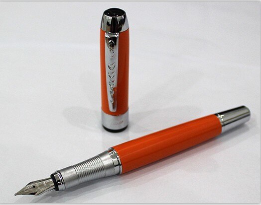 Silver Fountain Pen JINHAO 250 F Nib Silver Trim Removable Ink Converter: J