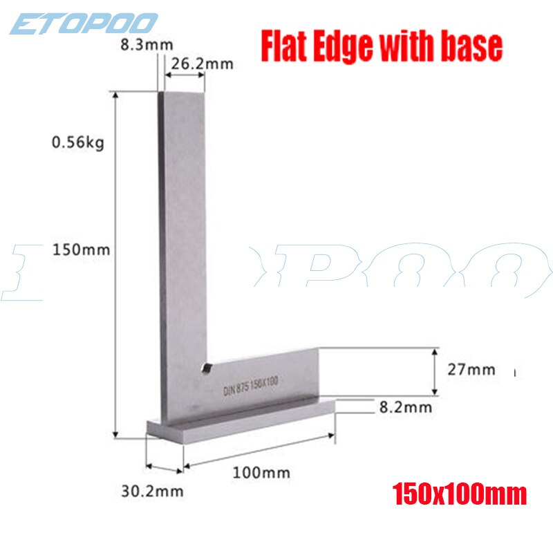 90 astetta litteä reuna neliö puuseppä neliöteräinen nelikulmainen nelikulmainen l #39 muotoinen puusepän viivaimen merkintämitta puuseppä: 150 x 100mm jalustan kanssa