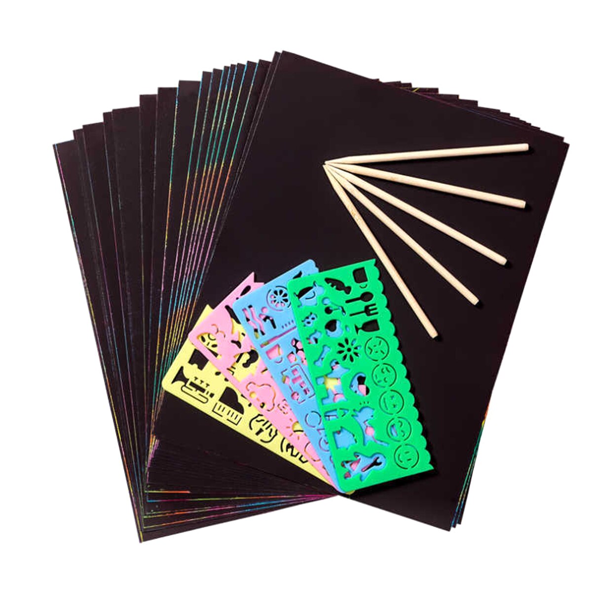 Scratch Papier Art Sets Voor Kids 59 Pcs Magic Scratch Tekening Arts Crafts Supplies Schilderen Speelgoed