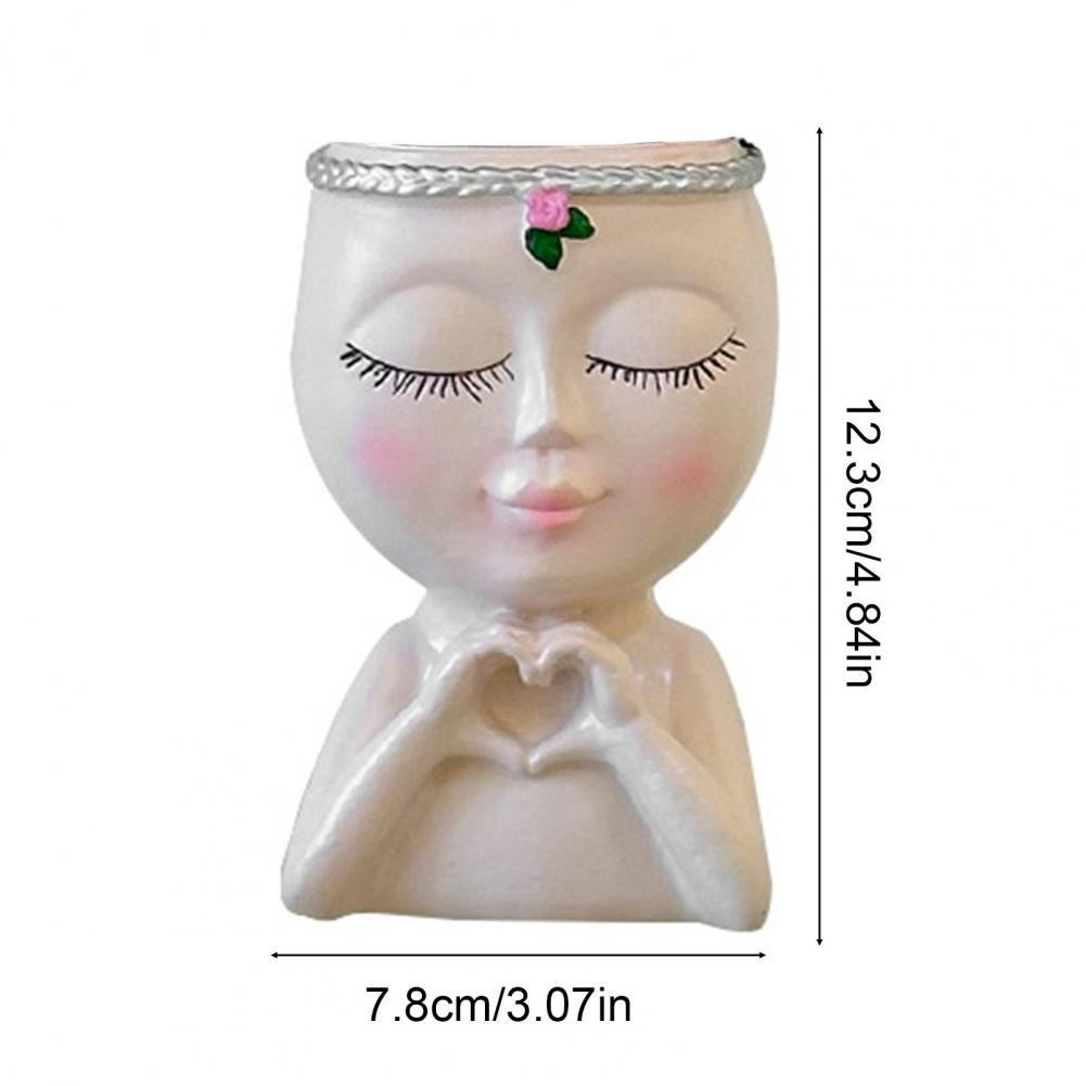 Gezicht Bloempot Liefde Stijl Meisje Hoofd Plant Pot Kleine Dame Gezicht Planter voor Succulente Binnen Buiten Planten Desktop Penhouder