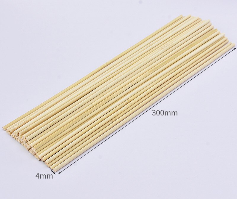 50 Pcs Round Bamboo Wooden Stick Rod Square Strip For Crafts Food Model Making For DIY Food Craft Useful Wood For Home DIY: B2