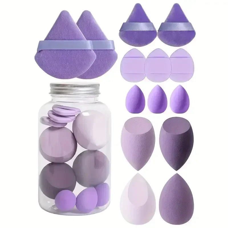 12/14 pçs esponja de maquiagem cosméticos puff fundação esponjas liquidificador beleza ovo pó puffs compõem acessórios ferramentas de maquiagem feminina: YELLOW