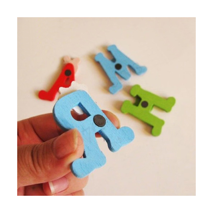 MUQGEW 26 stks Houten Cartoon Alfabet A-Z Magneten Kind Educatief Speelgoed Voor Kinderen Engels Letters Magneet Speelgoed Voor Kinderen #3