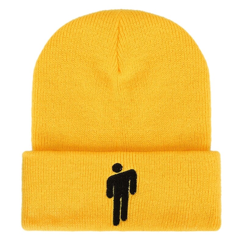 Mütze Deckel Gestrickte Hüte unisex Solide Hüfte-hüpfen Skullies 22 Farben draussen lässig Sport frauen Hütte Fan: Gelb