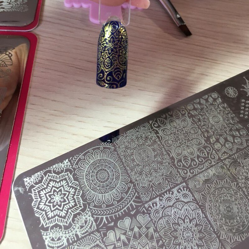 1pc navidad Mandala placa de sello de arte de uñas Mandara placa Paisley estampado placa de imagen de damasco placa de estampación para uñas XY-J13