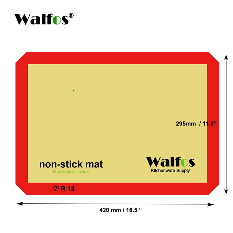 Walfos Non-stick Siliconen Bakken Mat Pad Vel Bakken Gebak Gereedschap Rolling Deeg Mat Grote Maat Voor Cake Cookie macaron: 420x295 mm