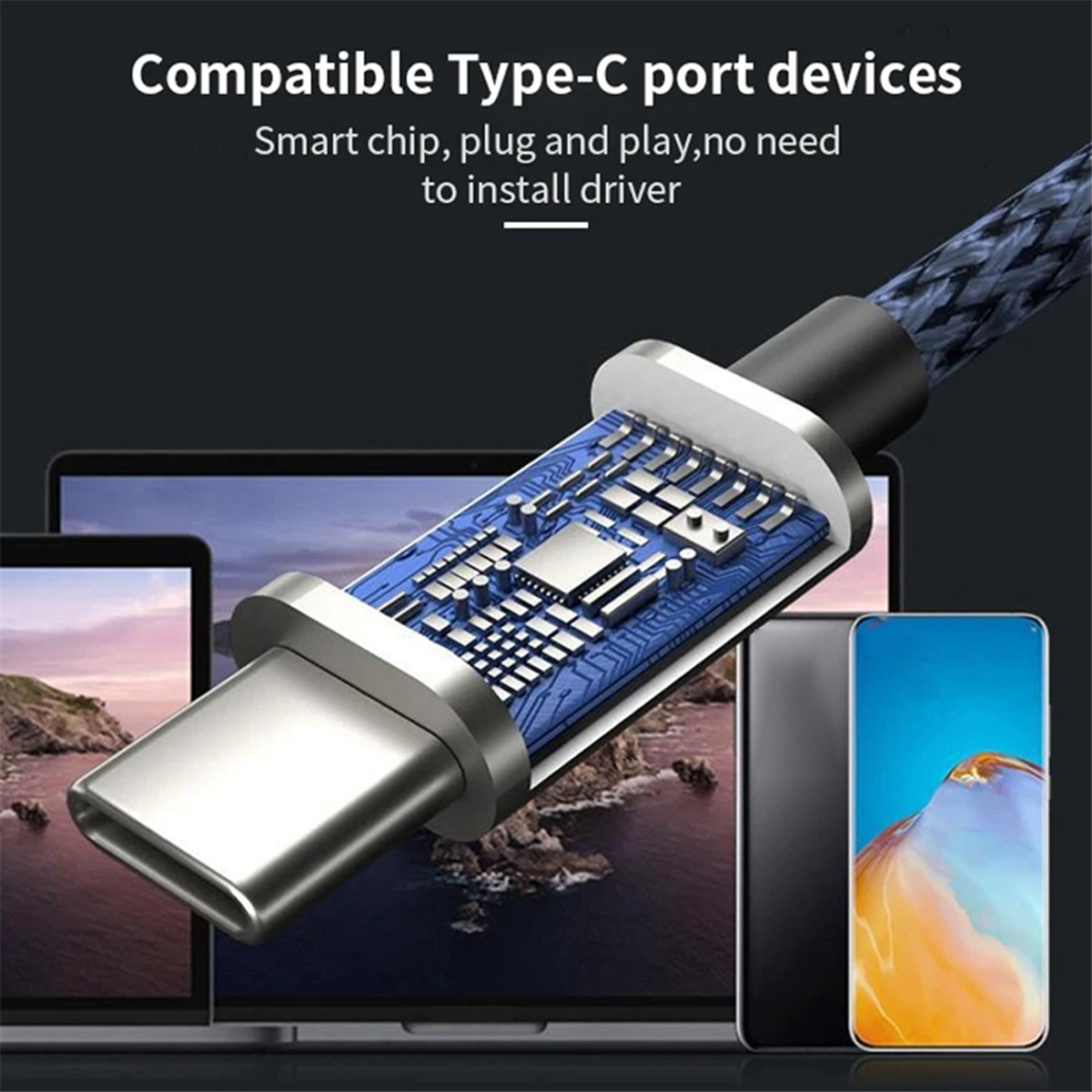 Usb-c geluidskaart luidspreker 3.5mm audio-interface adapter voor huawei -n64r