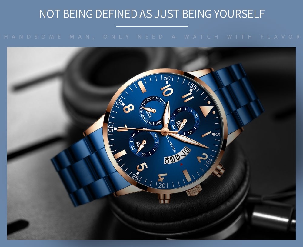 Relogio masculino horloges heren sport roestvrij stalen kast leren band horloge quartz zakelijk polshorloge reloj hombre