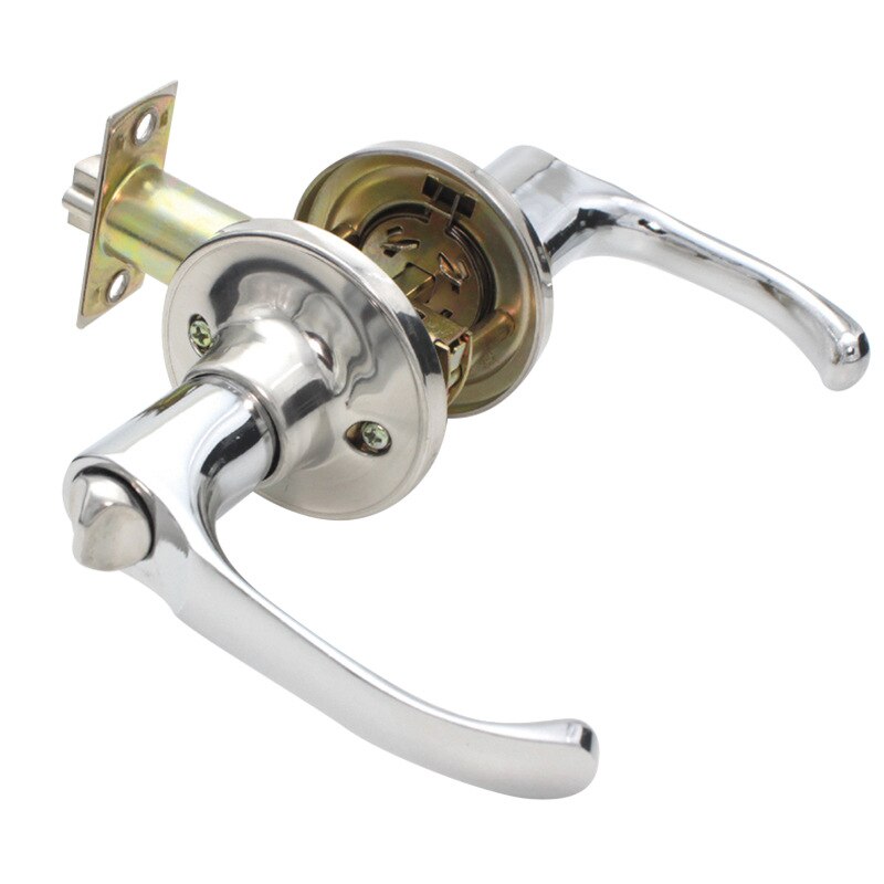 stainless steel three-bar style handle door lock knob with keys, zinc copper alloy universal for interior doors, bedroom