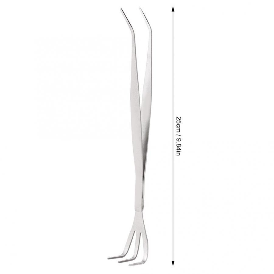 2-in-1 Stainless Steel Root Rake Bonsai Tweezers Soil Farming Tool with Ergonomical Handle.