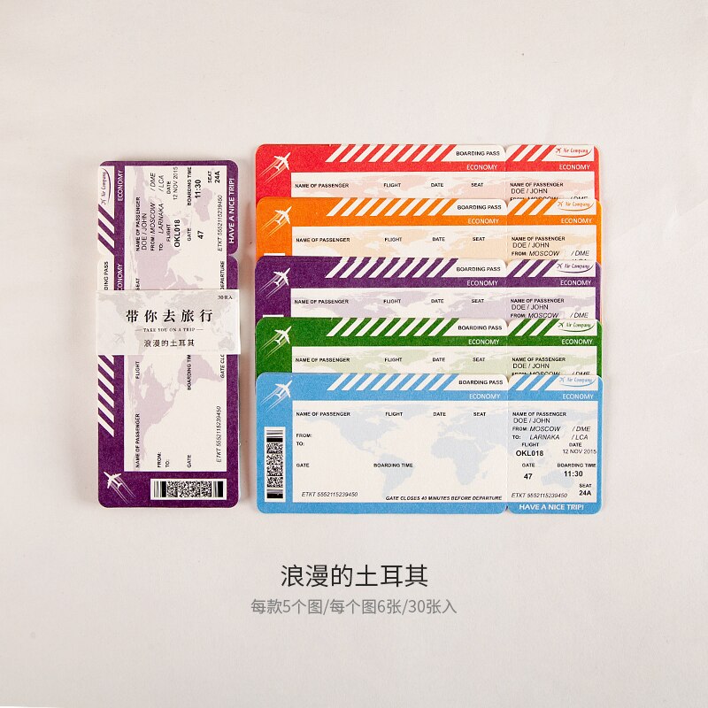 Travel airlines ticket Material Paper Note Paper DIY Retro Junk Journal Planner Craft Paper Scrapbooking Decorative Craft Album: D