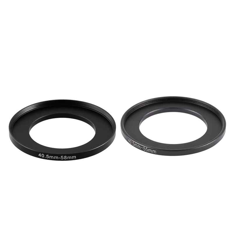 2Pcs Camera Repareren Metalen Step Up Filter Ring Adapter - 40.5Mm-58Mm &amp; 40.5Mm-55Mm