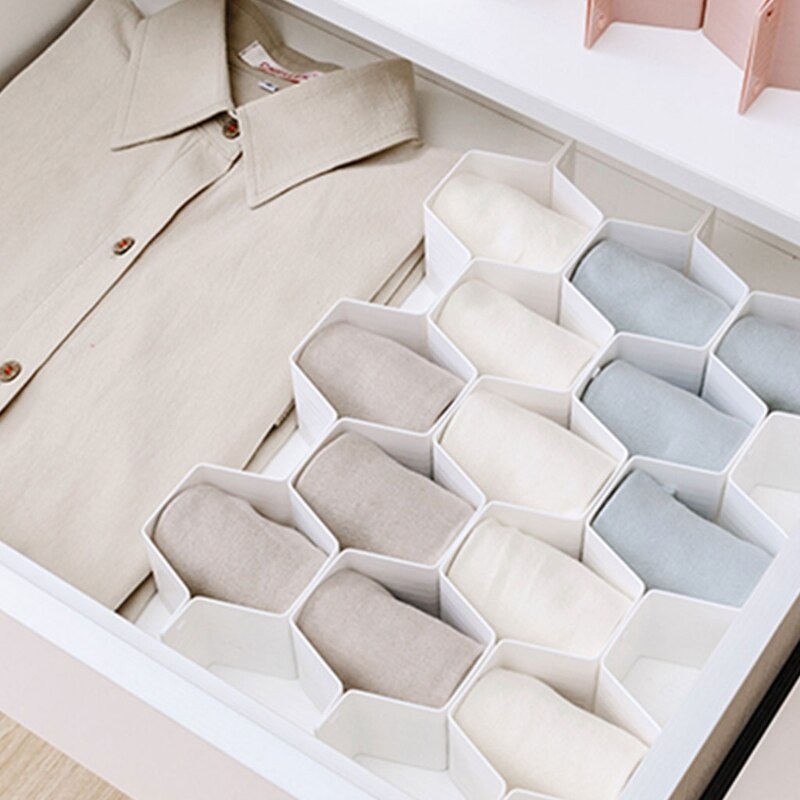 Drawer Divider Organizer 8pcs DIY Plastic Grid Honeycomb Drawer Divider Box