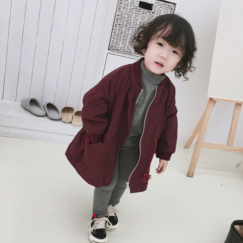 Kinderen Herfst Winter Koreaanse Jongens en Meisjes met Fleece Jas Verdikte Jas Jas kinderen jas: Maroon / 3T