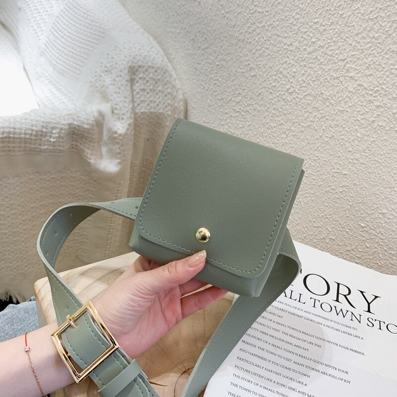 Mode Vrouwen Riem Zakken Effen Kleur Schouder Taille Zakken Vrouwen Pu Leather Casual Purse Portemonnee Borst Riem Crossbody Tas