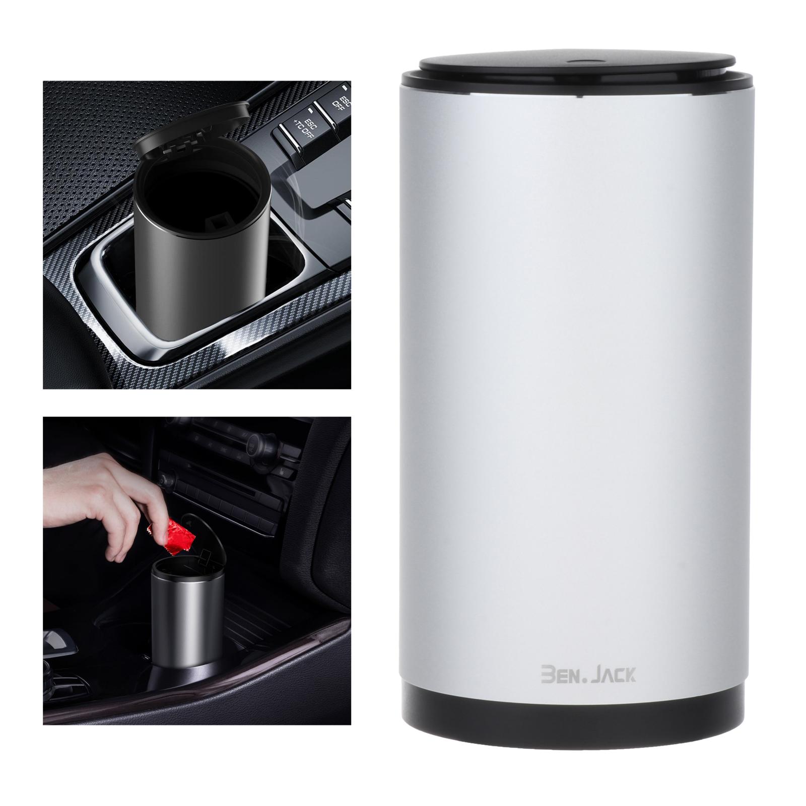 Car Trash Can Portable Garbage Bin Waste Basket Bin Rubbish Bin Black: Silver