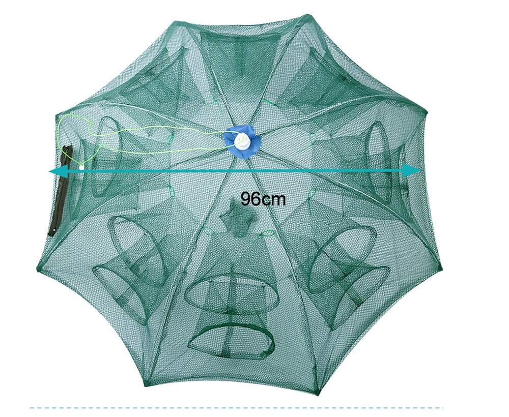 Filet automatique pliant en nylon,piège avec mailles à lancer, renforcé pour attraper poisson, fretin, crevette ou crabes 4 à 20 trous,: 16 enter