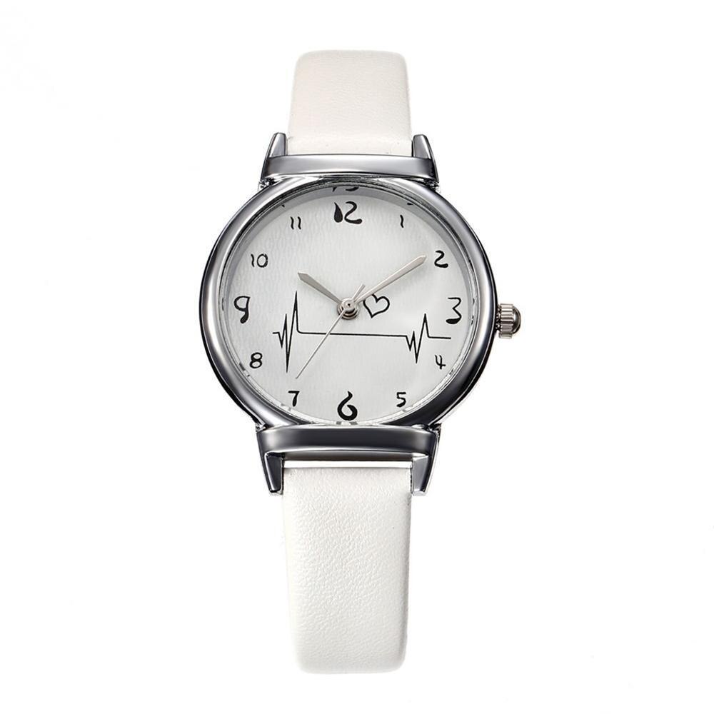 Dames Horloge Dames Horloge Fijne Lederen Band Kleine Wijzerplaat Quartz Horloges Jurk Klok Relogio Feminino: White