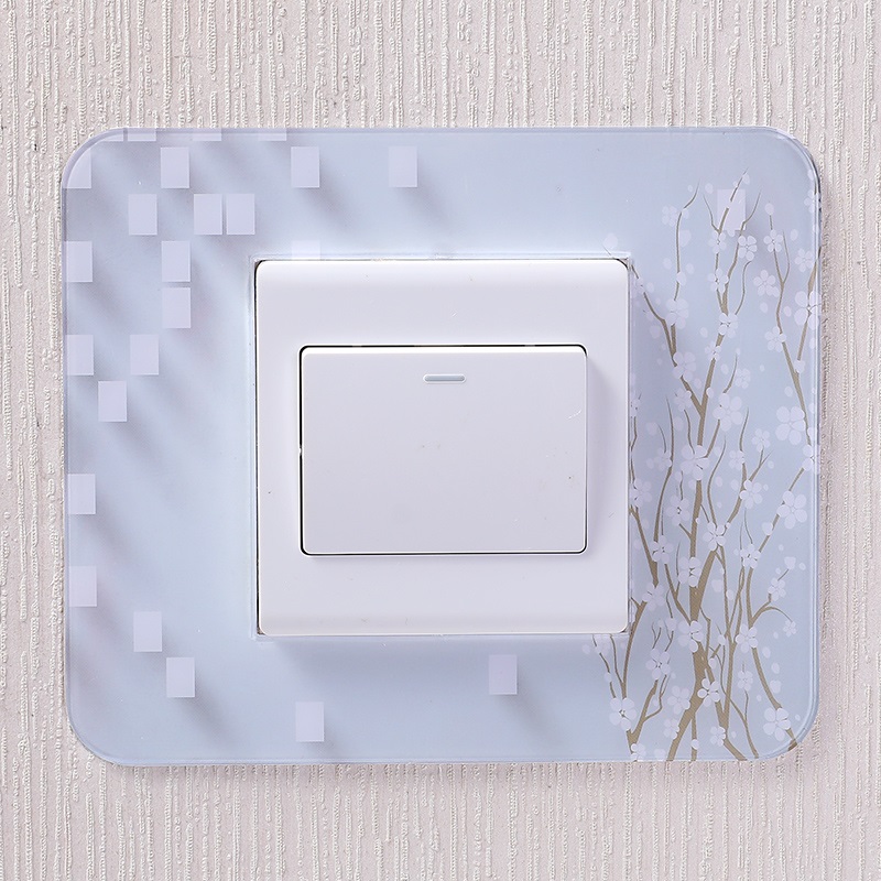 Pegatinas acrílicas para interruptor de enchufe, pegatinas de pared de estilo chino múltiple, decoración del hogar, sala de estar, placa de cubierta de interruptor de luz: P