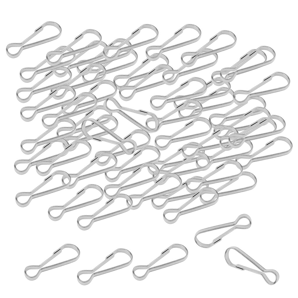 100pcs Stainless Steel Carabiners Spring Snap Clasp Outdoor Hardware