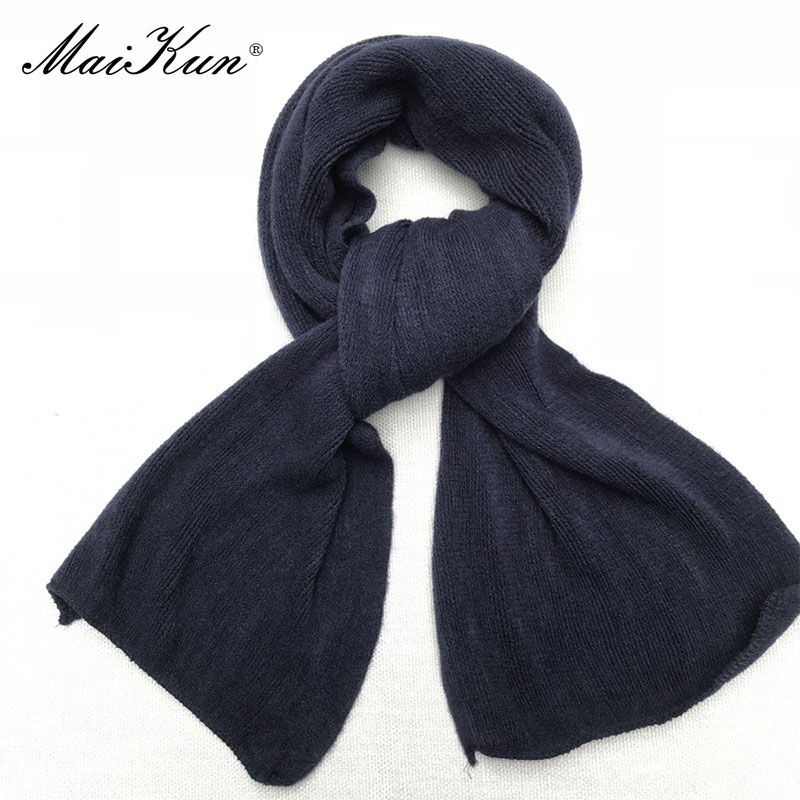 Maikun-bufanda gruesa y cálida para hombre y mujer, pañuelo de Cachemira de imitación de Color puro, bufanda negra para invierno, Unisex