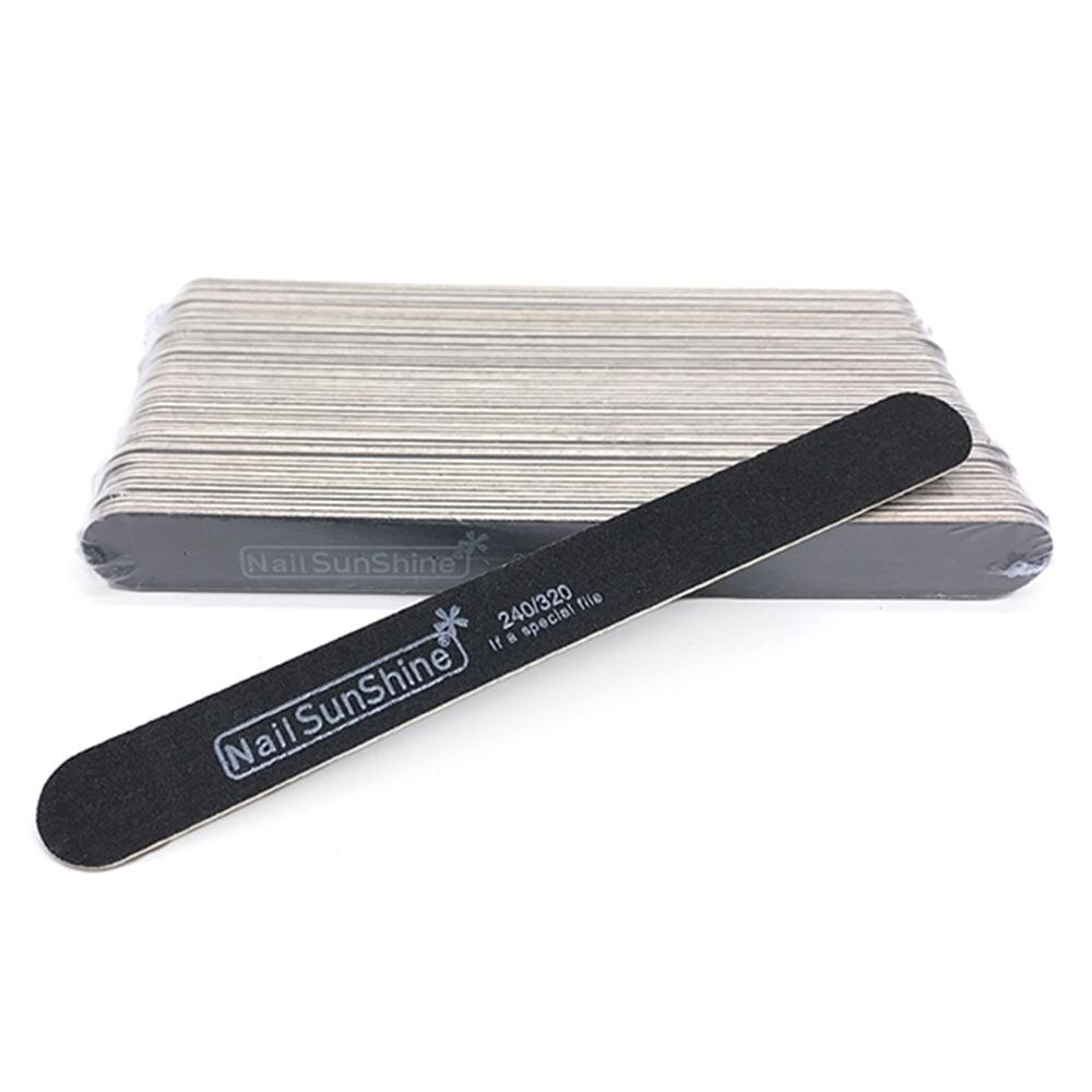 Lime à ongles professionnelle, 1 pièce, papier de verre, forte et épaisse, tampon pour manucure, outils de ponçage, Lime 80/100/150/180/240: black