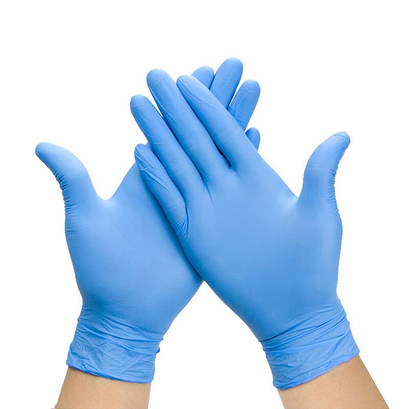 100pcs PVC/Nitrile/Latex Gloves Disposable Gloves For Home Cleaning Rubber Glove for work/Laboratory/Garden S/M/L: Blue(Nitrile) / L