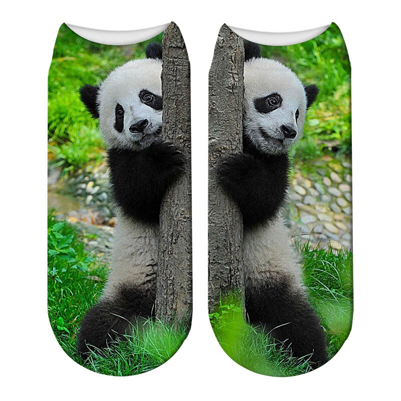 Schattige panda bedrukte sokken korte dieren damessokken terreur nieuwigheid sokken lage enkelsokken 5 zws 69: Stijl 7