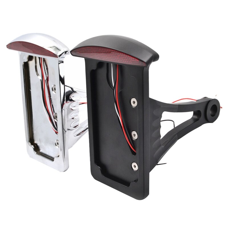 Soporte de matrícula lateral Vertical para motocicleta, 12V, eje de luz trasera para picadora de hierro personalizada