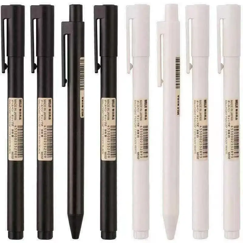 Set van 10/5 muji gelpennen met 0.38/0.5mm inktkleuren, balpennen in japanse stijl, zwart/blauw/rood, voor school, kantoor, examens en handtekeningen.