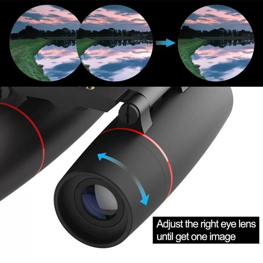 Compact Binoculars with Low Light Night Vision Large Eyepiece Waterproof Binocular for Adults & Kids High Power Easy LDF