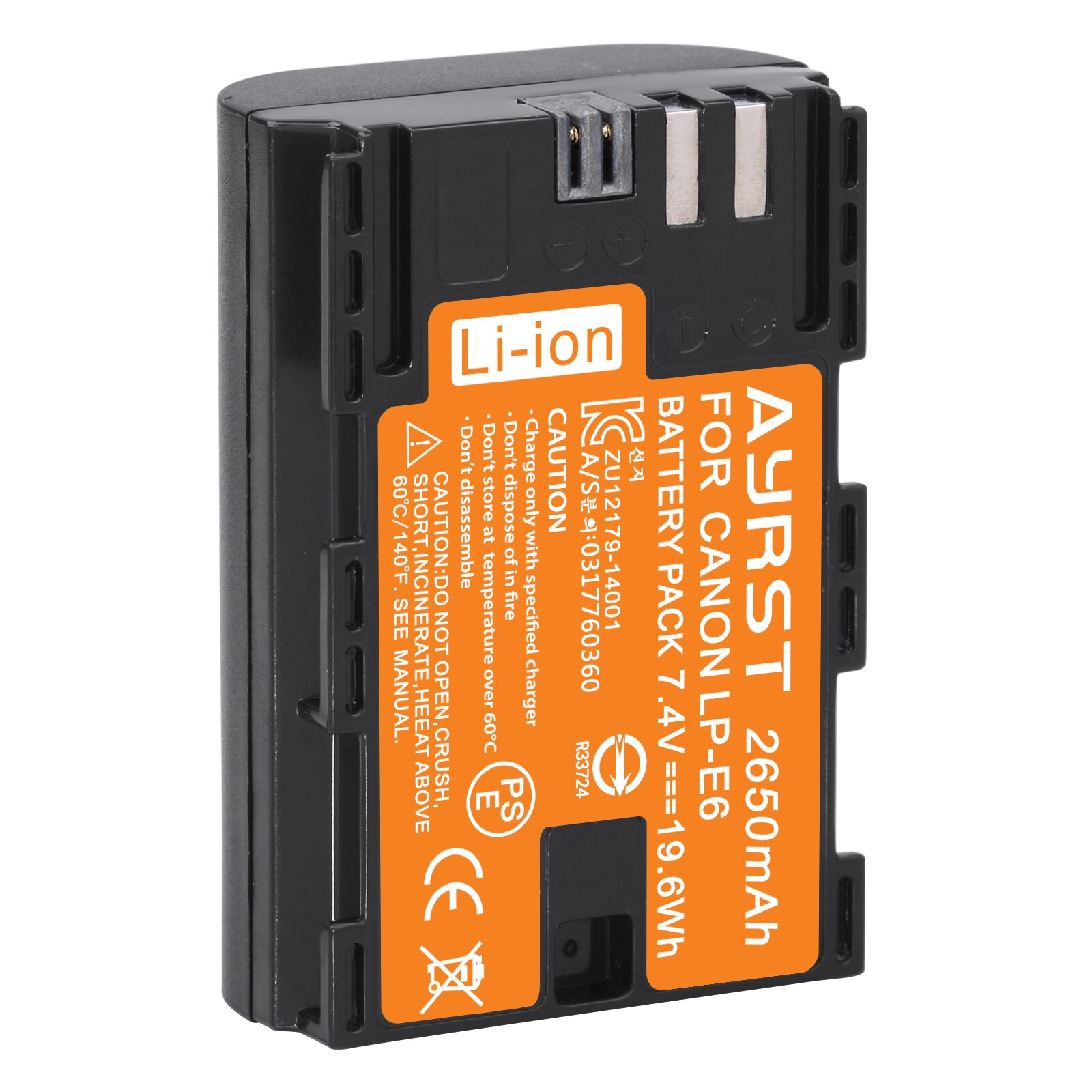 Batterie 2650mAh LP E6 LPE6 LP-E6 E6N + double chargeur LED pour appareil photo Canon EOS 5DS R 5D Mark II 5D Mark III 6D 7D 70D 80D: 1 Battery