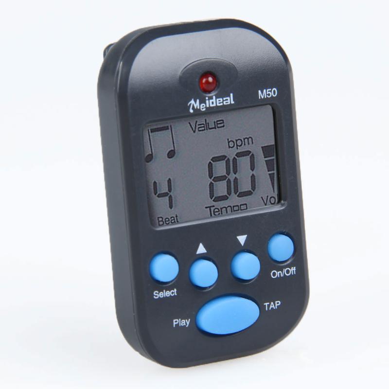 M50 Mini LCD Clip-on Digital Tuner Metronome for Guitar Piano: black