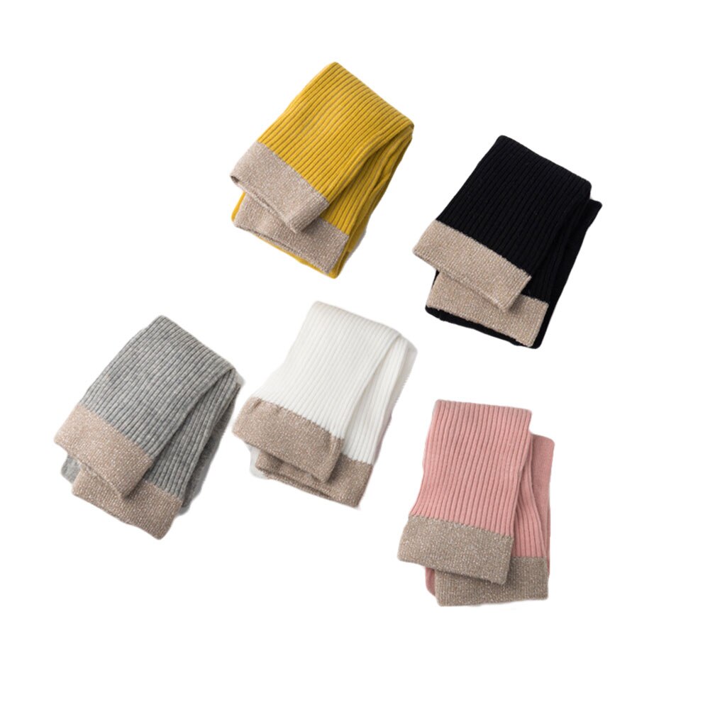 Bébé fille tricot sans couture culotte-tuyau doux et pantalons longs bas pour automne et hiver collants et bas