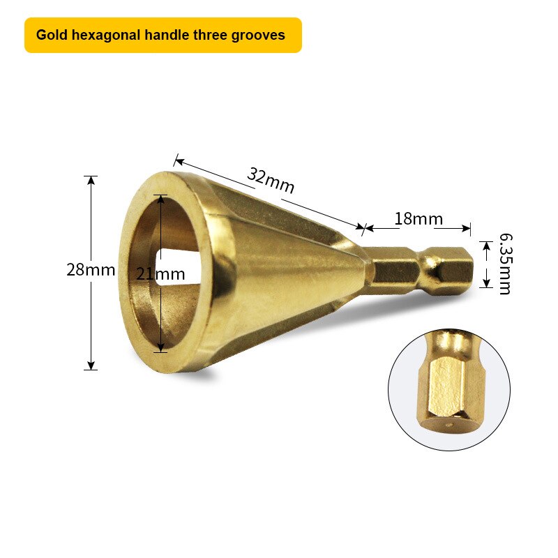 Ontbramen Externe Afschuining Tool Roestvrij Staal Verwijderen Burr Gereedschap Voor Metalen Boren Tool: Gold type3