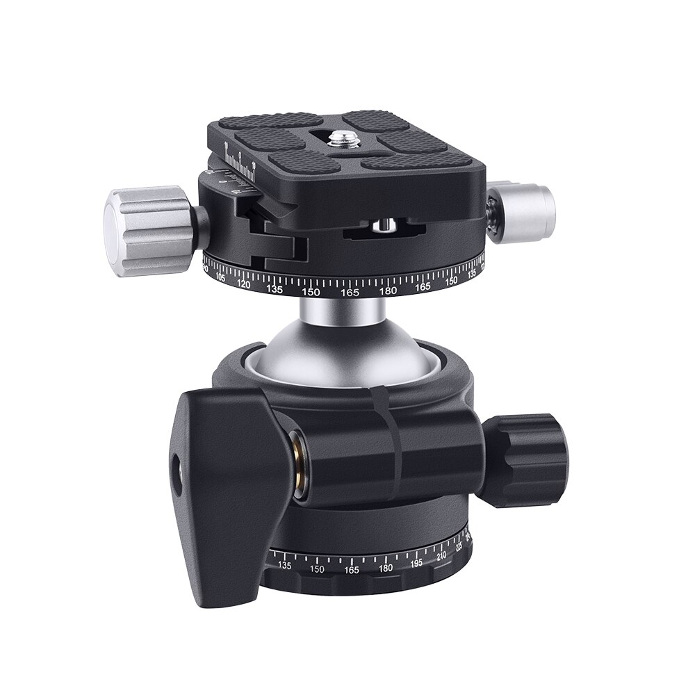 Cabezal de trípode para cámara DSLR EB36R, cabezal de bola de vídeo de doble Panorama de 720 °, montaje de placa de liberación rápida de perfil bajo