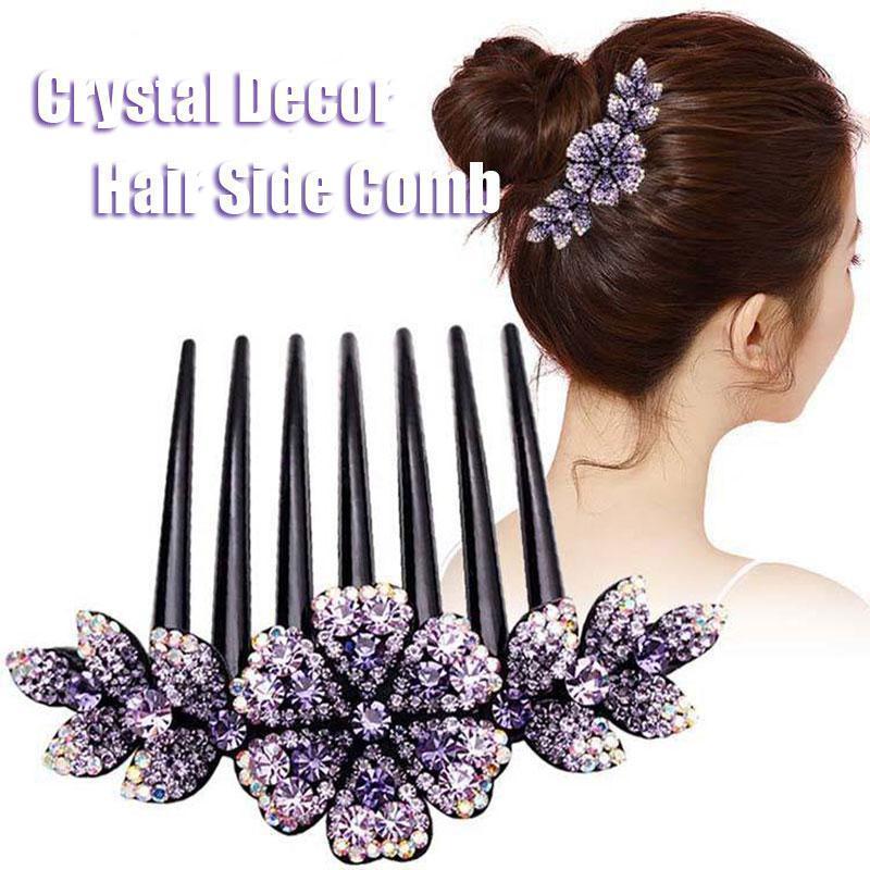 Peineta lateral para pelo de cristal para decoración, peines de cristal para el pelo de boda, accesorios para el cabello de novia, tocado para el pelo para mujer, adornos de joyería