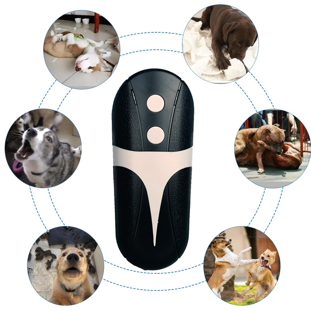 Handheld Multifunction Pet Dog Repellent LED Ultrasonic Infrared Dog Deterrent Anti Dog Barking Device Bark Training Device