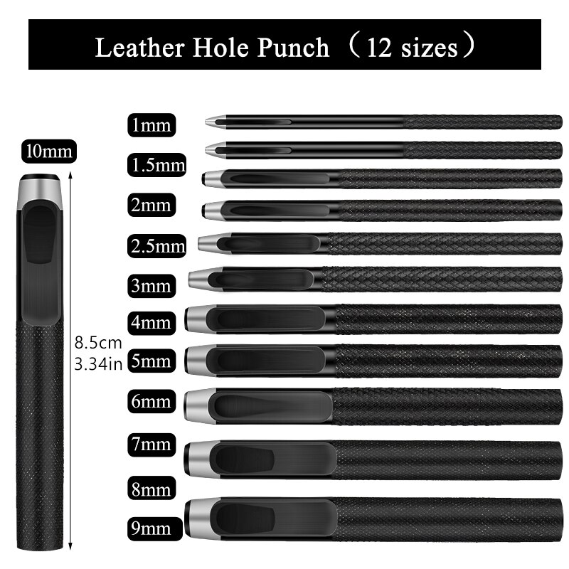 1Pc 1mm-10mm Round Shape Leather Hole Punch Steel Leather Craft Hollow Hole Punch For Clothing Leather Working