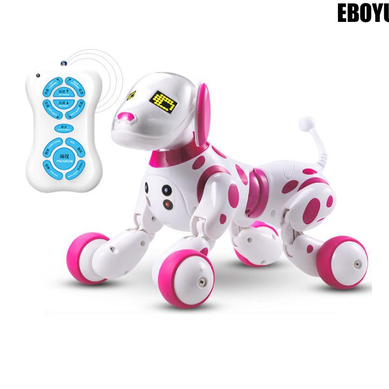 EBOYU – télécommande sans fil pour chien, mise à jour 9007A, 2.4G RC, chien Intelligent, électronique, chien, Robot, jouet éducatif,: Pink  White