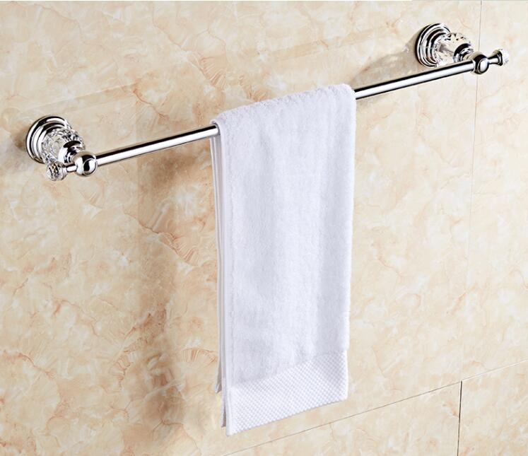 Badeværelse tilbehør krom krystal håndklæde ring toiletpapir holder kopholder håndklæde bar morgenkåbe sanitetsartikler suite: Håndklædestang