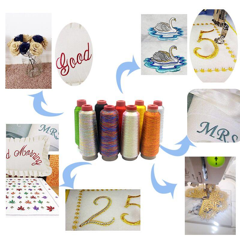 1Pcs 3200M/Roll Metallic Embroidery Crochet Knitting Yarn Cross Stitch Metallic Yarn Threads Embroidery Threads