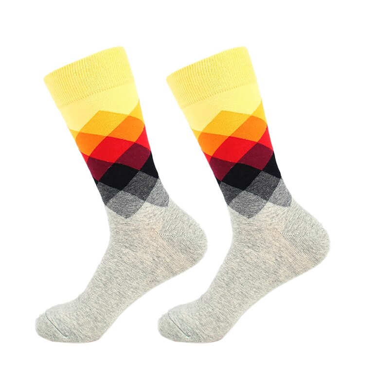 Casual Socks comfortable Diamond durable Printed Cotton Blend Dress Hosiery Footwear Accessories