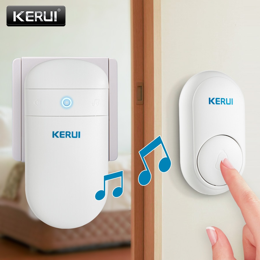 KERUI Wireless Doorbell Self Power Generation Home Welcome Chimes DoorBell Smart Mute Mode 52 Songs LED Light No Need Battery