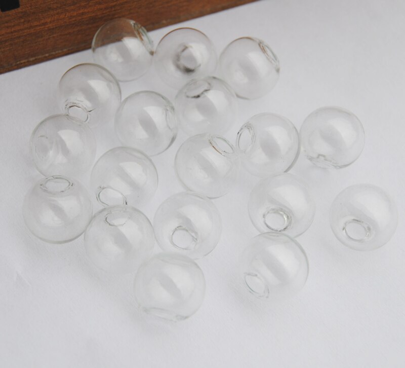 Wholelsale 500pcs Glass Bubble Glass Hollow Blown Globe Cabochons 1 hole 10/12/14/16/18/20mm Empty Balls