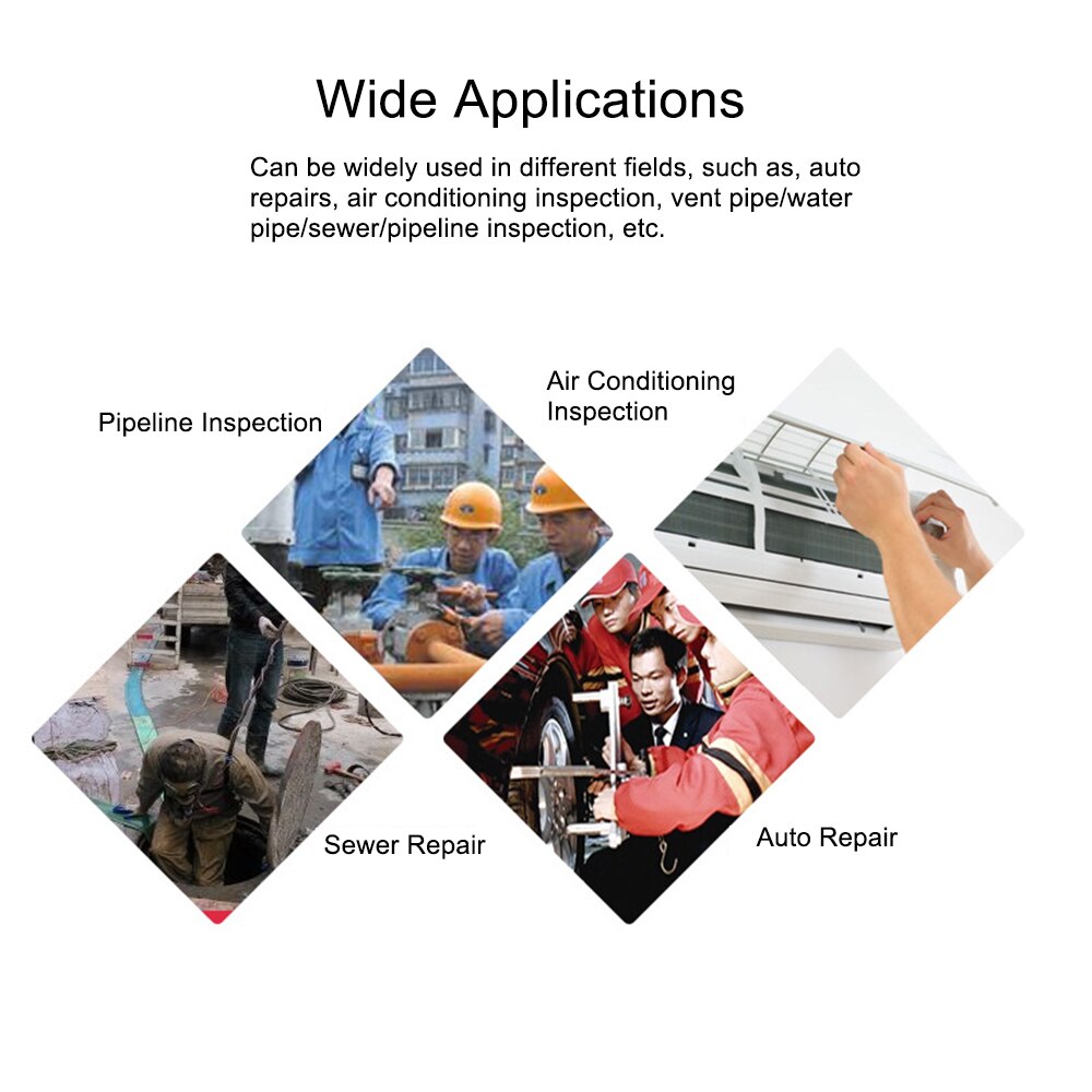 Wireless IP67 Waterproof HD WiFi Borescope Inspection Endoscope Built-in 8 LED Lights with Phone Holder 8mm Lens for Smartphone