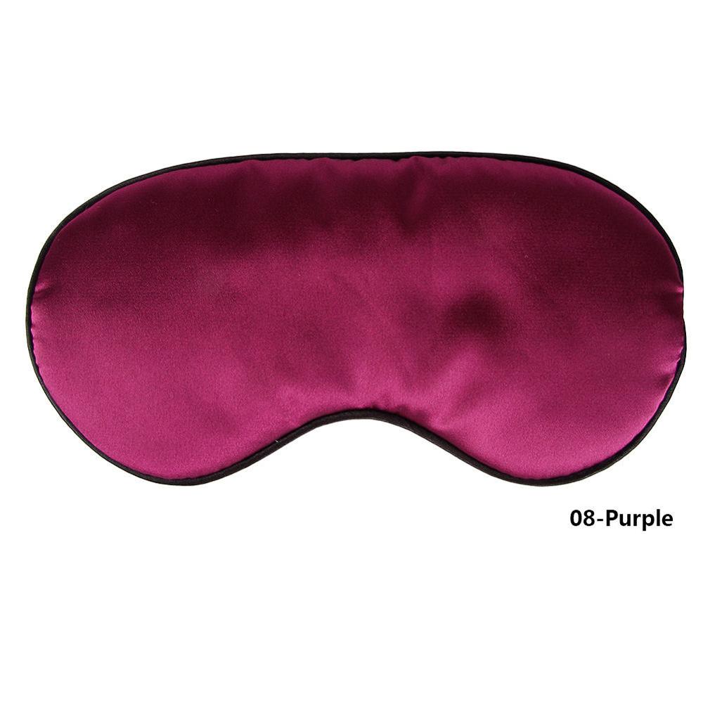 1Pcs Pure Zijde Sleep Rest Eye Mask Gewatteerde Shade Cover Travel Relax Aid Blinddoeken 10 Kleuren Normaal Eyeshade #245327: Purple