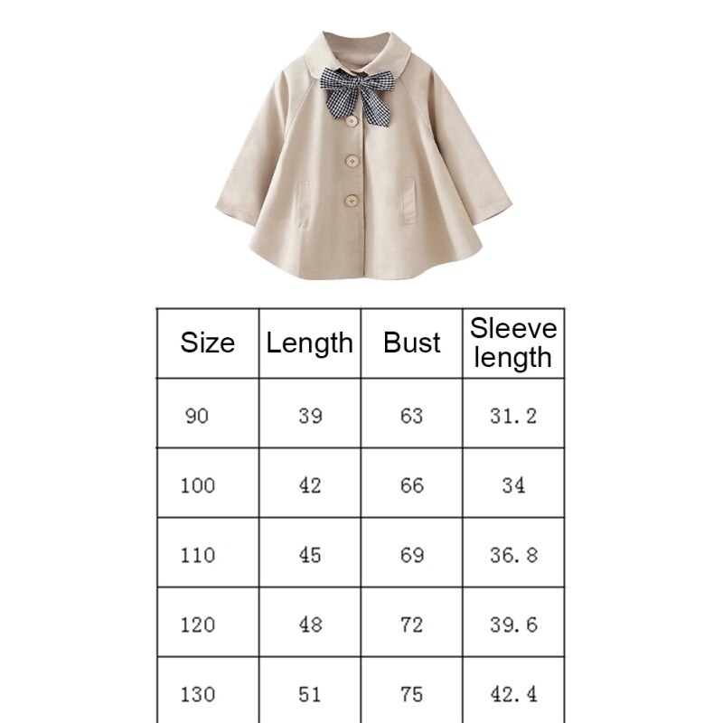 Bébé enfant en bas âge manteau bébé filles Trench manteau veste robe avec décolleté arc coupe-vent vêtements pour fille enfants veste pour 1-6T