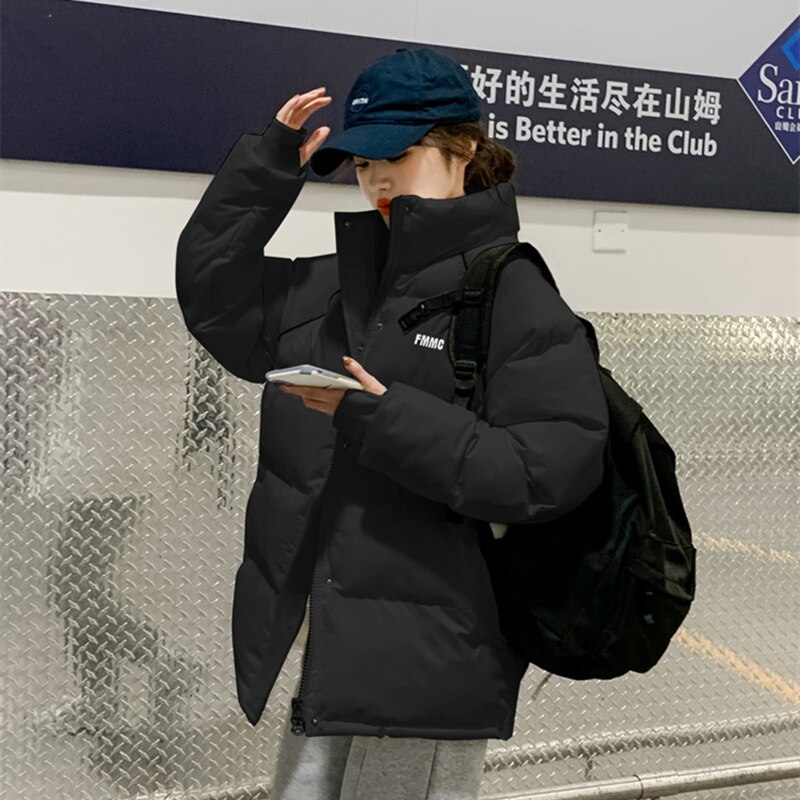 Winter Coat Women Casual Windproof Down Cotton Coat Warm Thickened Jacket Solid Outwear All-match Loose Tops Clothing